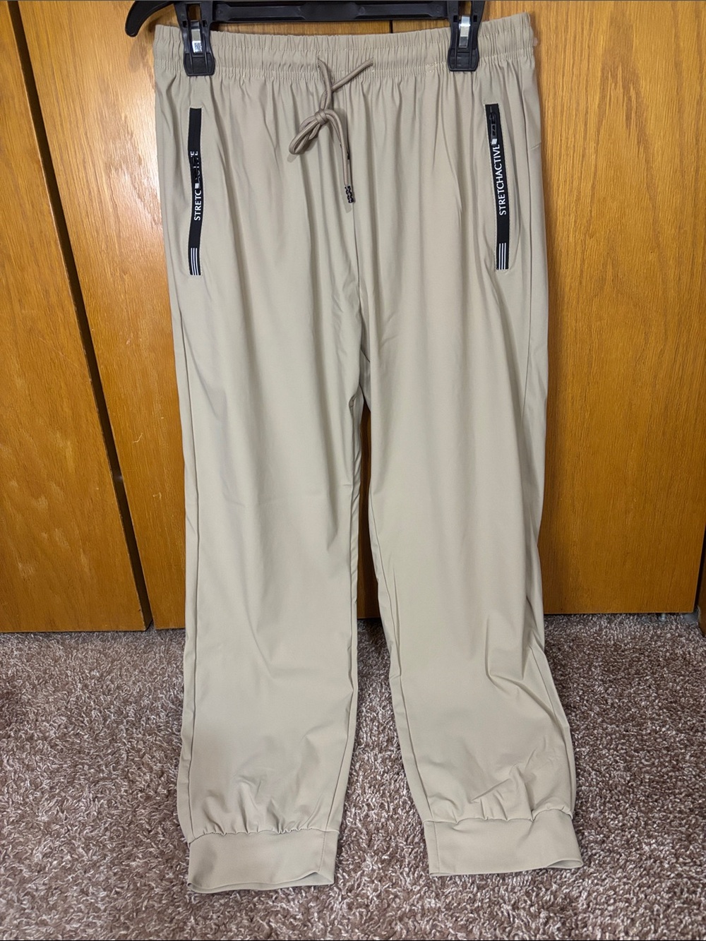 Light Beige Women's Active Stretch Jogger Leggings